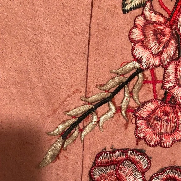 Tahari Dusty Rose Appliqué Open-Front Coat Size M - Picture 10 of 14